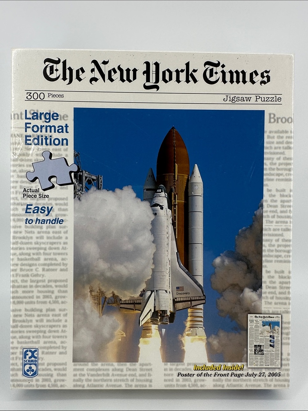 NEW Schmid Discovery Shuttle New York Times 300 pc Jigsaw Puzzle Poster Included
